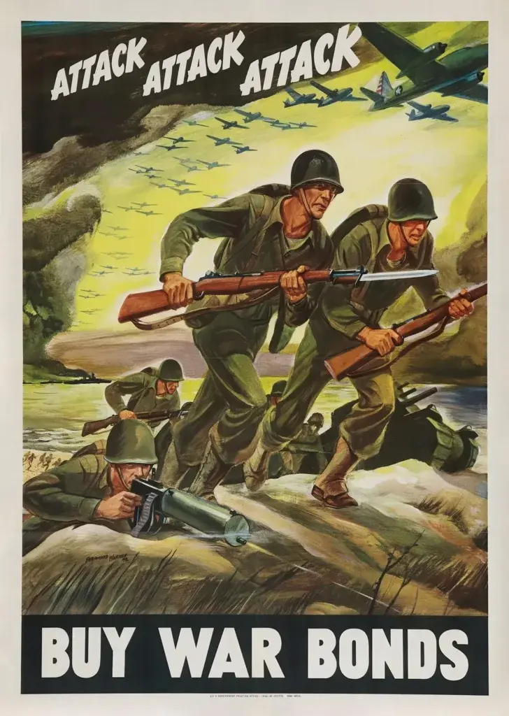 Attack Attack Attack: Buy War Bonds — Paper Print archival source