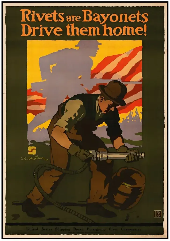 Rivets are Bayonets: Drive Them Home! — Paper Print archival source