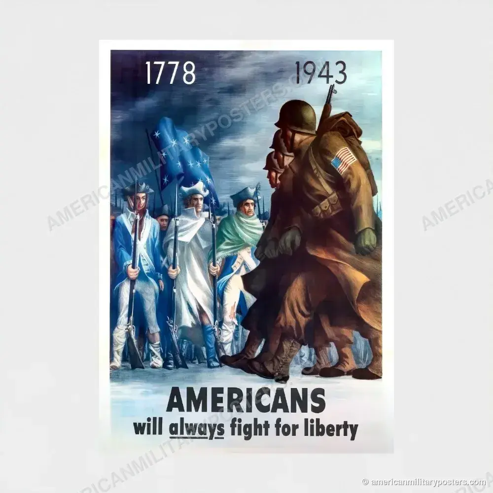 Americans Will Always Fight for Liberty poster, unframed print shown front-on