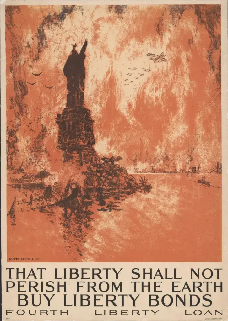 That Liberty Shall Not Perish poster before restoration, Library of Congress scan
