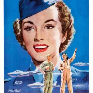 U.S. Air Force recruiting poster, painting by Tom Hall, restored