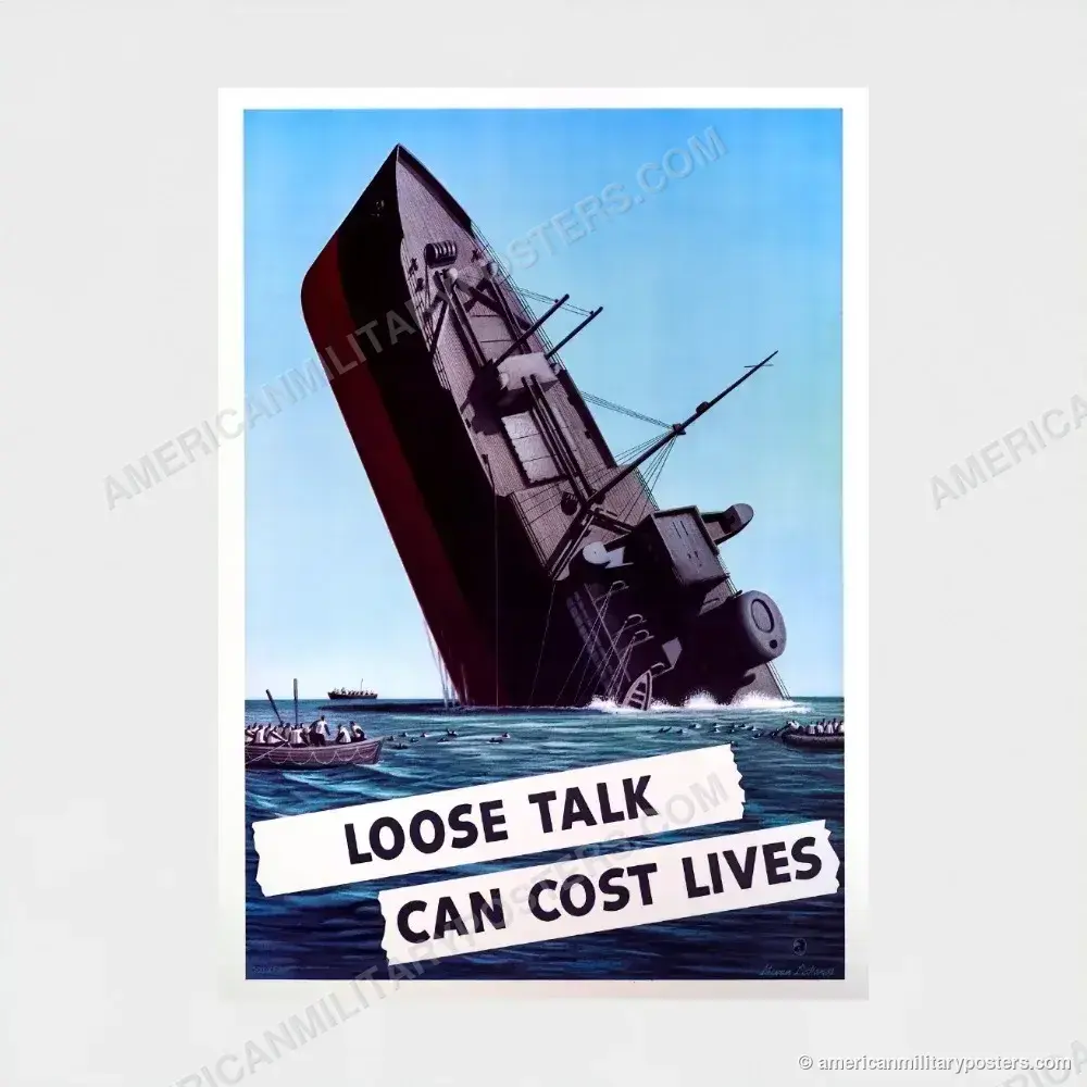 Loose Talk Can Cost Lives poster, unframed print shown front-on