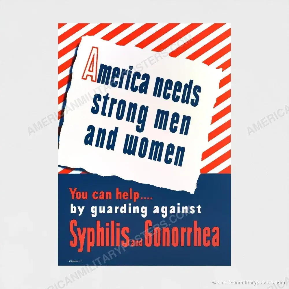 America Needs Strong Men and Women poster, unframed print shown front-on