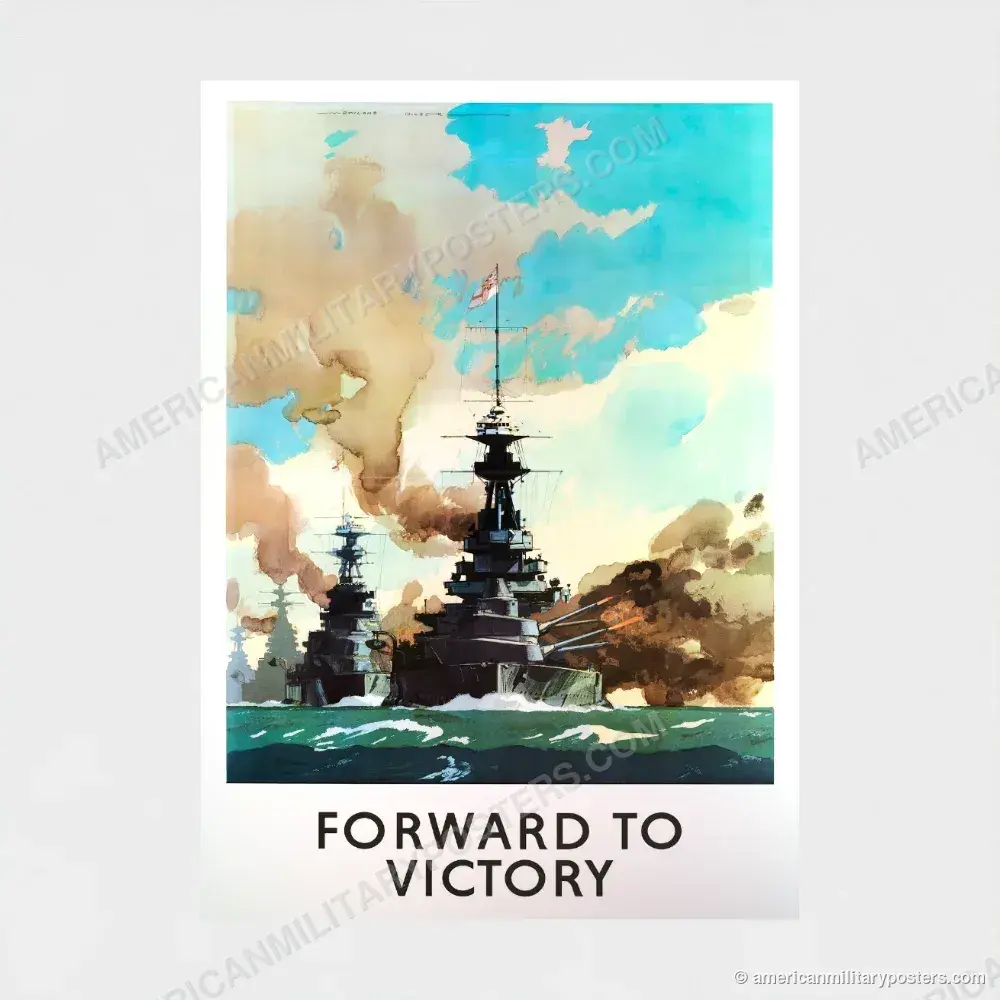 Forward to Victory poster, unframed print shown front-on