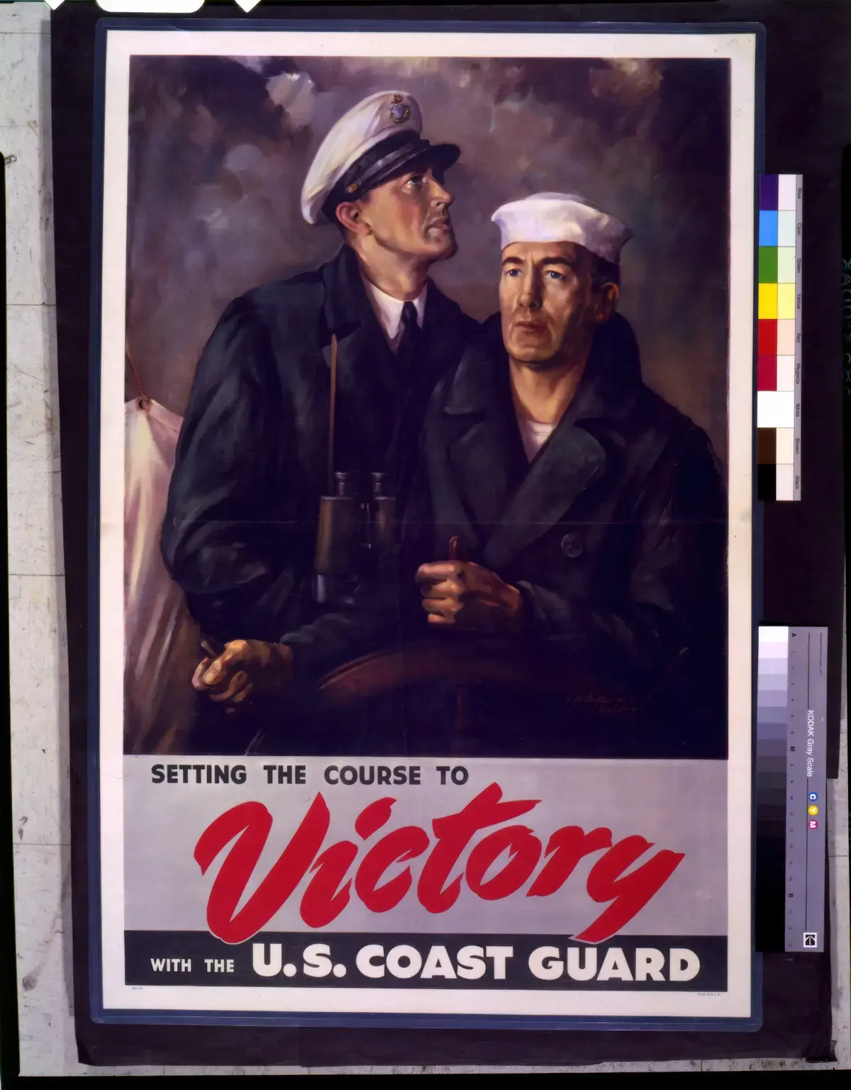 Restored 1942 Setting the Course to Victory U.S. Coast Guard recruiting poster
