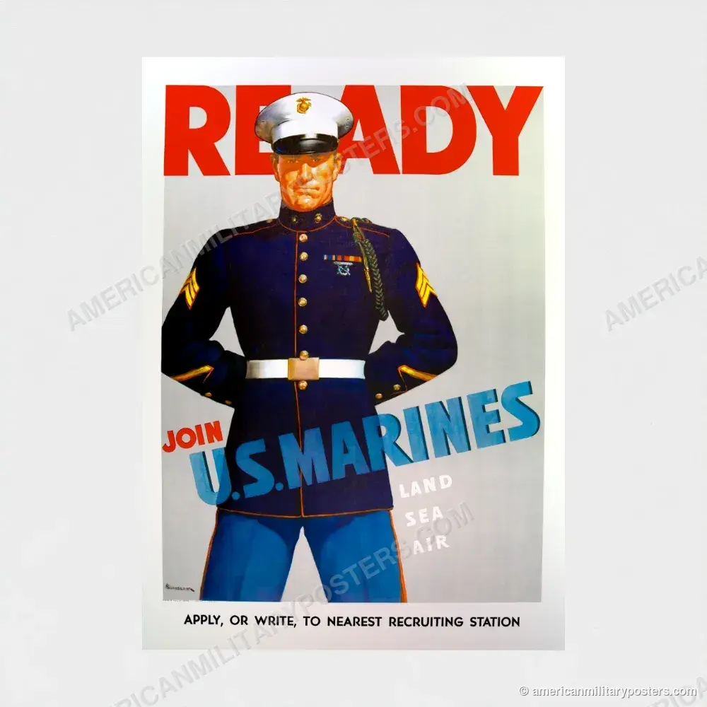 Ready, Join U.S. Marines poster, unframed print shown front-on