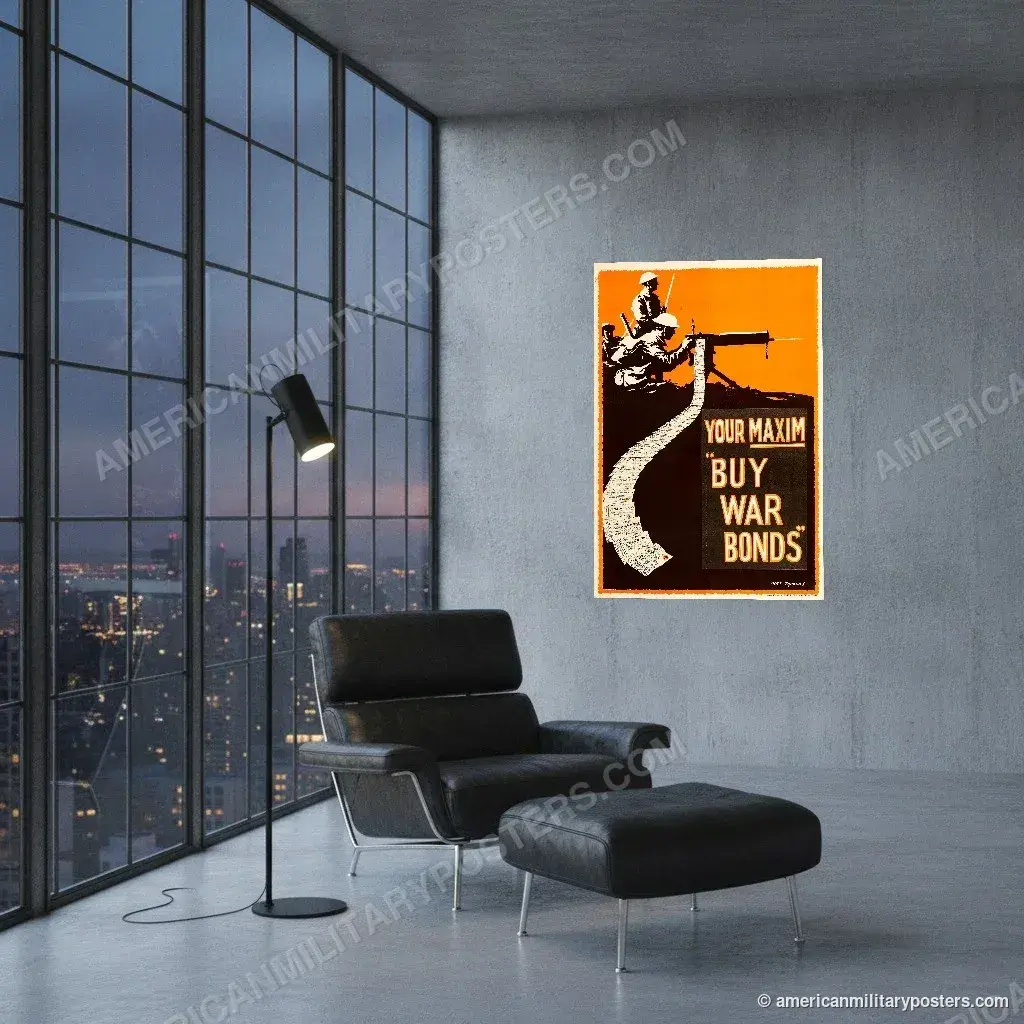 Your Maxim poster, unframed print on a concrete wall in a city loft