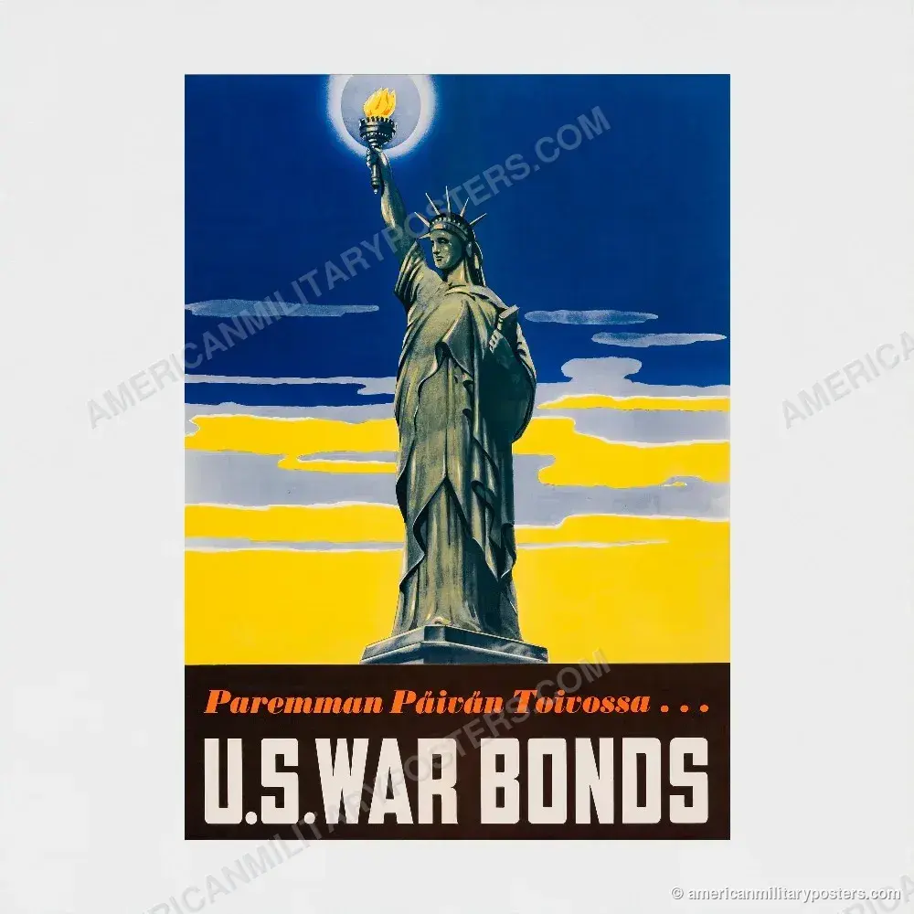 U.S. War Bonds poster, unframed print shown front-on