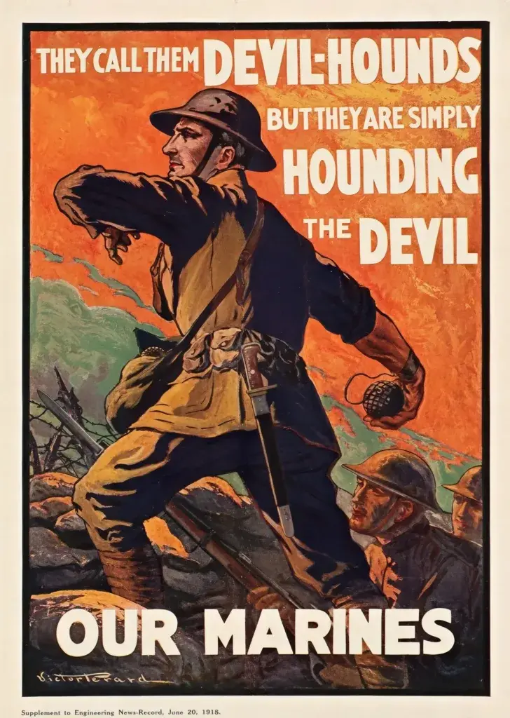 They Call Them Devil-Hounds: Our Marines — Paper Print archival source