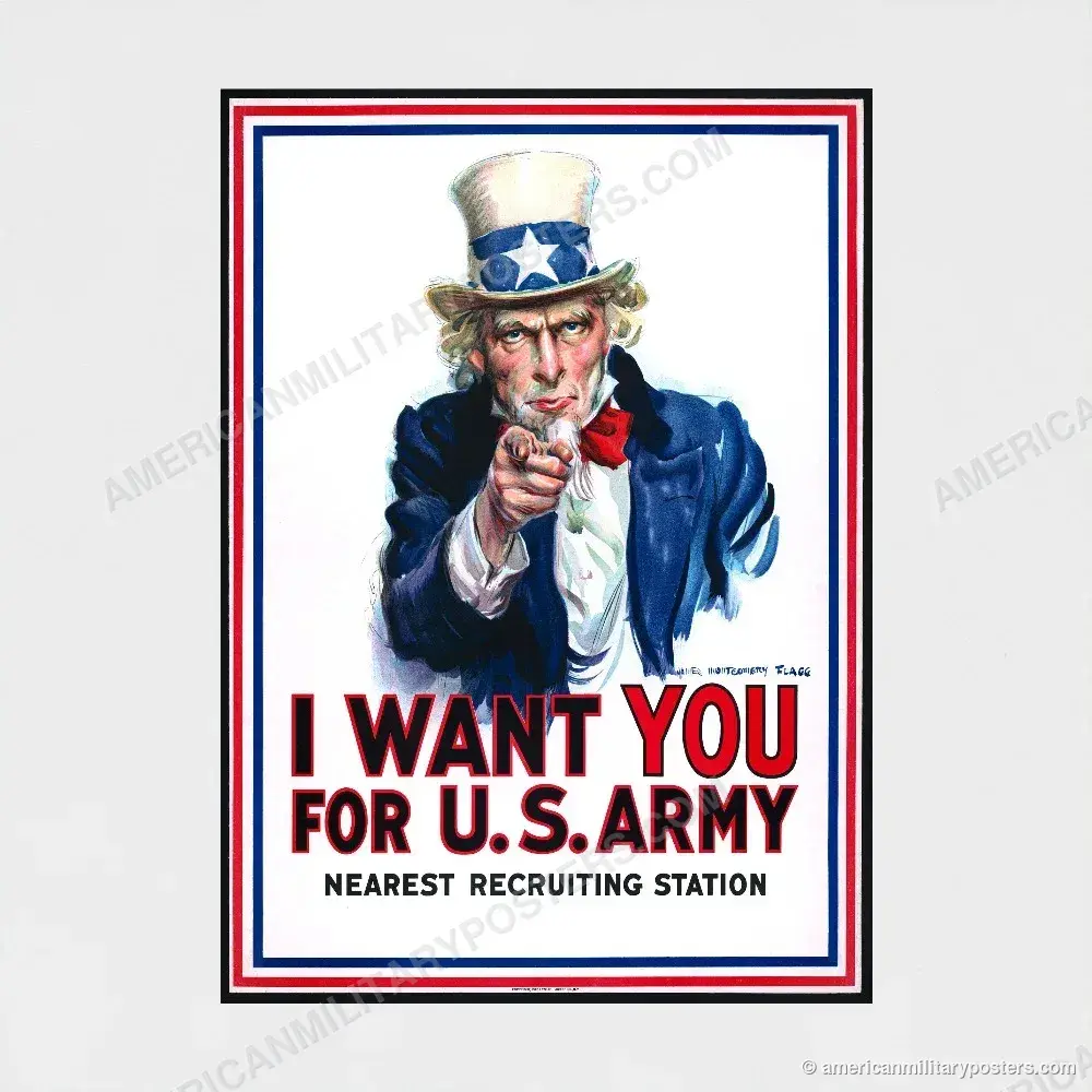 I Want You for U.S. Army poster, unframed print shown front-on