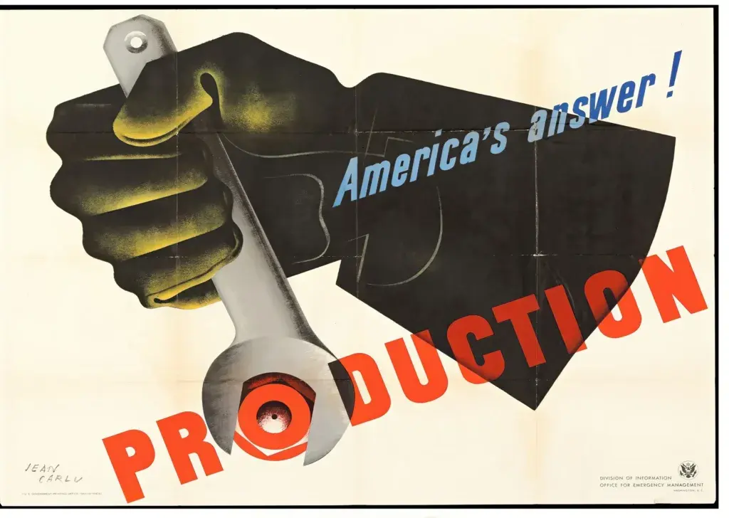 America’s Answer! Production Jean Carlu Wrench Poster — Paper Print archival source